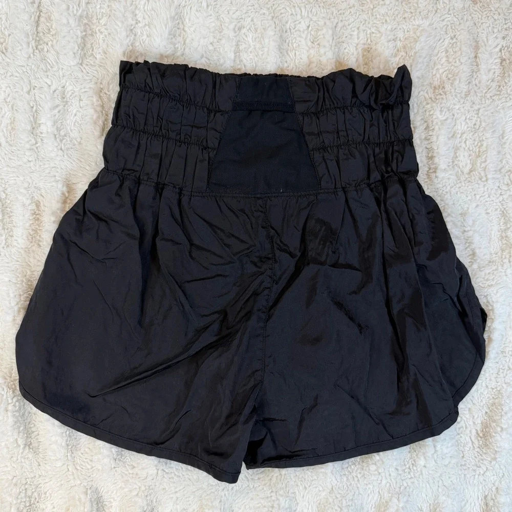 Free People Movement The Way Home Shorts Black High Waist Smocked Athletic XS